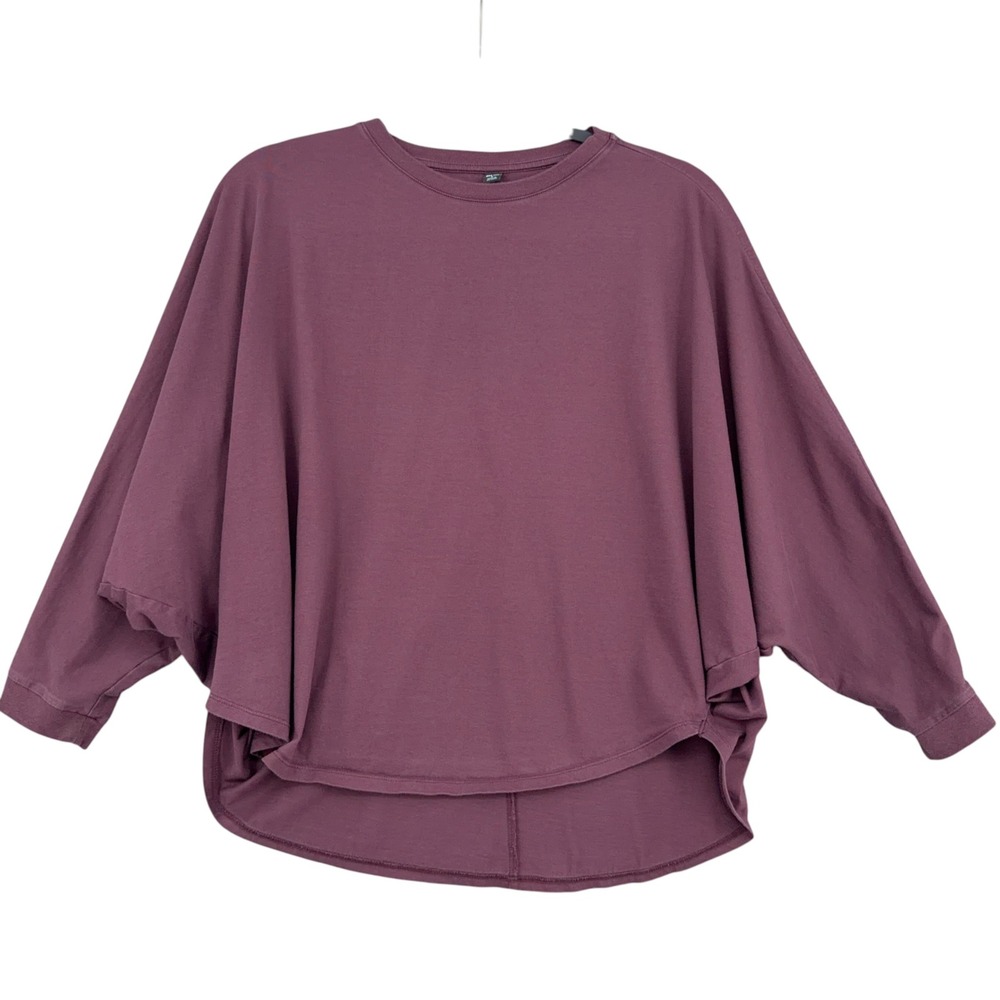 Uniqlo Batwing Pullover Women S 100% Cotton Purple 241-449866